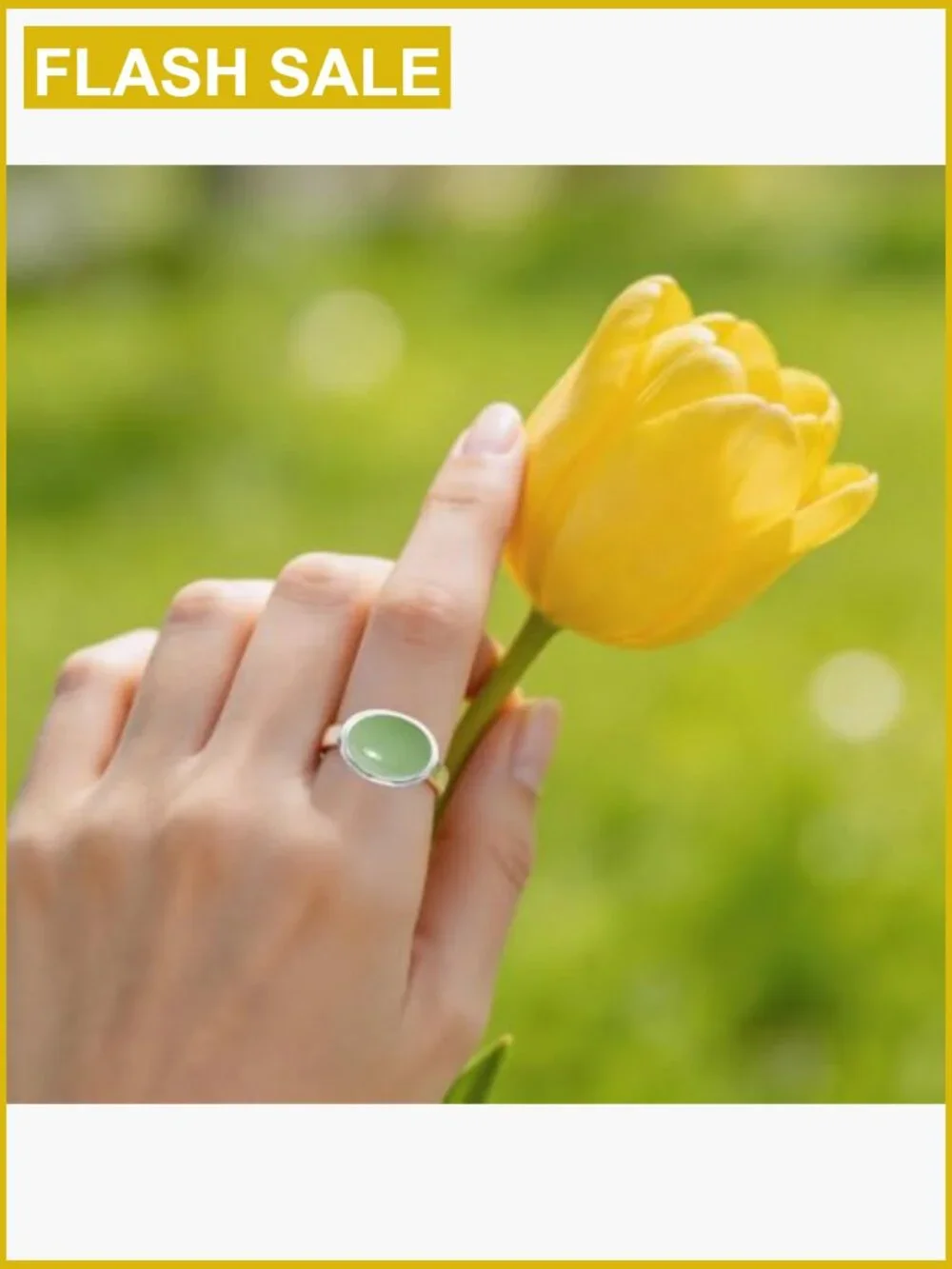 Sterling Silver Oval Gemstone Ring Simple Classic Natural Quartz Ring Women Gift